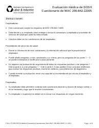 Document preview: Formulario F414-172-999 Evaluacion Medica De Dosh Cuestionario De Wac 296-842-22005 - Washington (Spanish)