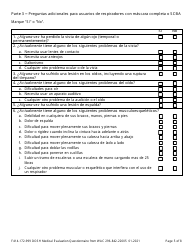 Formulario F414-172-999 Evaluacion Medica De Dosh Cuestionario De Wac 296-842-22005 - Washington (Spanish), Page 5