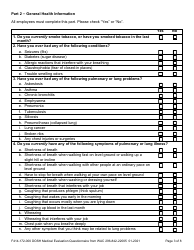 Form F414-172-000 Dosh Medical Evaluation Questionnaire From Wac 296-842-22005 - Washington, Page 3