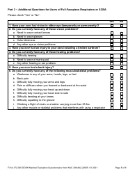 Form F414-172-000 Dosh Medical Evaluation Questionnaire From Wac 296-842-22005 - Washington, Page 5