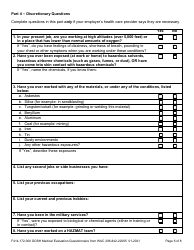 Form F414-172-000 Dosh Medical Evaluation Questionnaire From Wac 296-842-22005 - Washington, Page 6