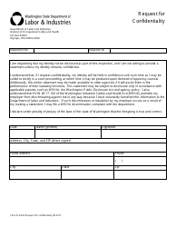 Document preview: Form F416-016-000 Request for Confidentiality - Washington
