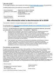 Formulario F416-011-999 Queja Por Discriminacion De La Dosh - Washington (Spanish), Page 3