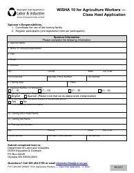 Form F417-264-000 Wisha 10 for Agriculture Workers - Class Host Application - Washington, Page 2