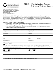 Form F417-265-000 Wisha 10 for Agriculture Workers - Training of Trainers Course - Washington