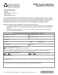 Document preview: Formulario F417-265-999 Wisha 10 Para La Agricultura - Capacitando Al Instructor - Washington (Spanish)