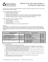 Form F417-286-000 Wisha 10 for Agriculture Workers - Training Host Application - Washington