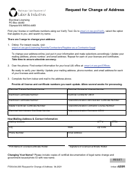 Document preview: Form F500-044-000 Request for Change of Address - Washington