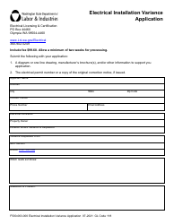 Form F500-063-000 Electrical Installation Variance Application - Washington, Page 2