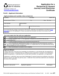 Form F500-148-000 Application for a Reciprocal 01 General Journey Level Electrician Certificate - Washington, Page 2