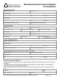 Form F622-106-000 Manufactured Home Owner&#039;s Request for Assistance - Washington, Page 2