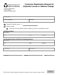 Document preview: Form F625-108-000 Contractor Registration Request for Duplicate License or Address Change - Washington