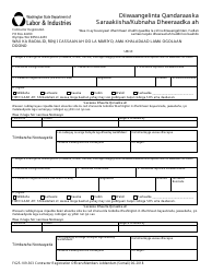 Form F625-109-303 Contractor Registration Officers/Members Addendum - Washington (Somali)
