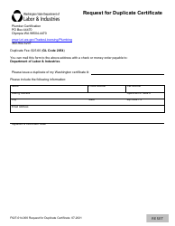 Document preview: Form F627-014-000 Request for Duplicate Certificate - Washington