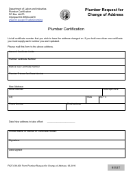 Document preview: Form F627-039-000 Plumber Request for Change of Address - Washington