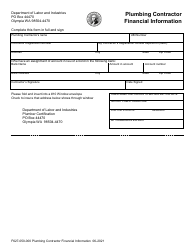 Document preview: Form F627-050-000 Plumbing Contractor Financial Information - Washington