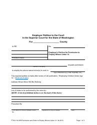 Form F700-118-999 Permission and Order to Employ Minors Under 14 - Washington (English/Spanish), Page 3