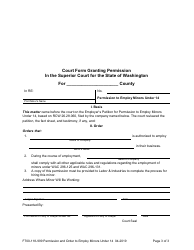 Form F700-118-999 Permission and Order to Employ Minors Under 14 - Washington (English/Spanish), Page 5