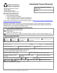 Form F700-144-303 Protected Leave Complaint - Washington (Somali)