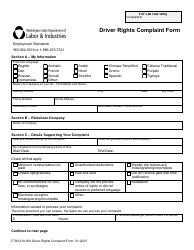 Form F700-219-000 Driver Rights Complaint Form - Washington, Page 2