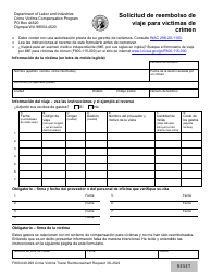 Document preview: Formulario F800-049-999 Solicitud De Reembolso De Viaje Para Victimas De Crimen - Washington (Spanish)