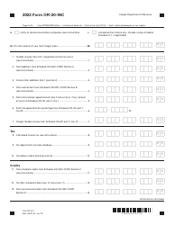Form OR-20-INC (150-102-021) Oregon Corporation Income Tax Return - Oregon, Page 3