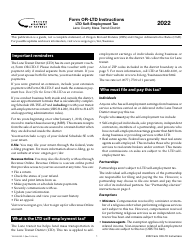 Instructions for Form OR-LTD, 150-560-001 Lane County Mass Transit District Self-employment Tax - Oregon