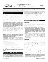 Document preview: Instructions for Form OR-TM, 150-555-001 Tri-County Metropolitan Transportation District Self-employment Tax - Oregon