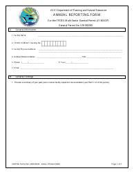 Document preview: Annual Reporting Form for the Tpdes Multi-Sector General Permit (VI Msgp) General Permit No. Vir050000 - Virgin Islands