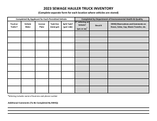 Sewage Hauler Truck Inventory - County of San Diego, California, Page 2