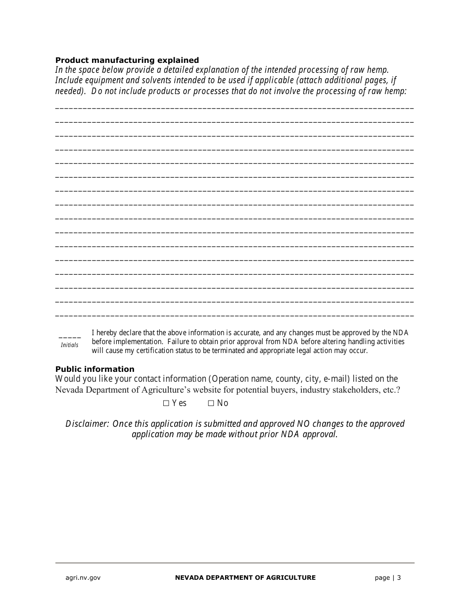Hemp Handler Application - Nevada, Page 3