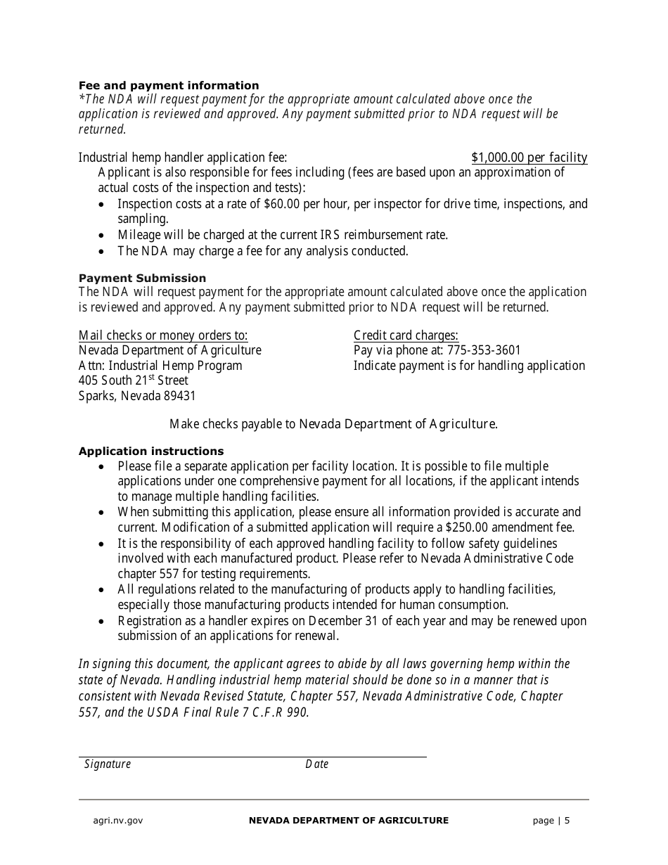 Hemp Handler Application - Nevada, Page 5