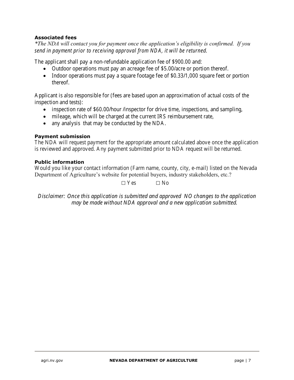 Hemp Grower Application - Nevada, Page 7