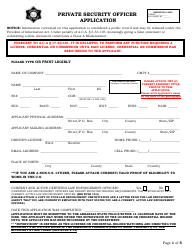 Document preview: Private Security Officer Application - Arkansas