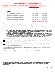 Commissioned Security Officer Application - Arkansas, Page 2