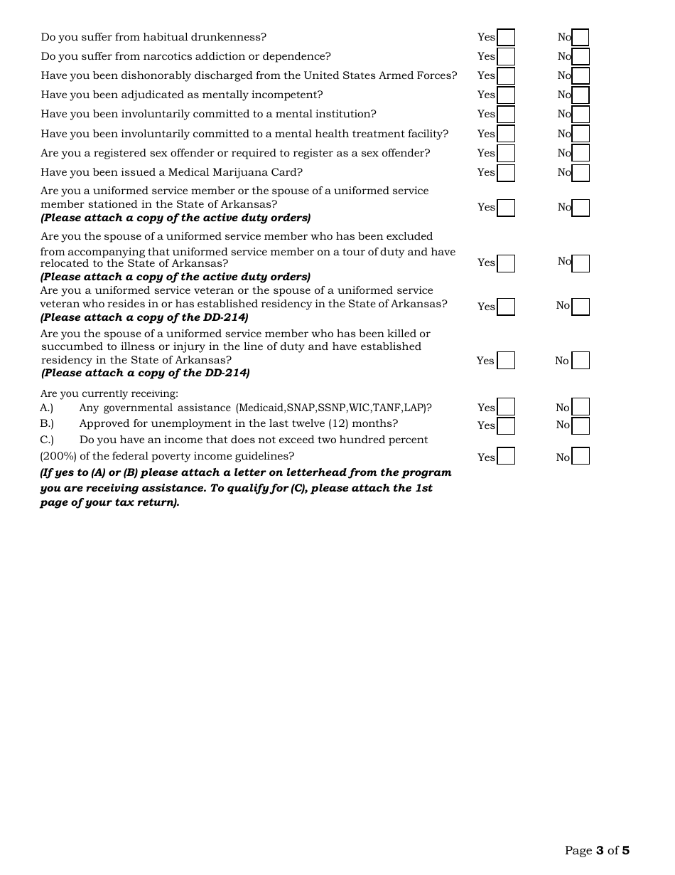 Commissioned School Security Officer Renewal Application - Arkansas, Page 3