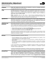 Document preview: Administrative Adjustment Application - Miami-Dade County, Florida