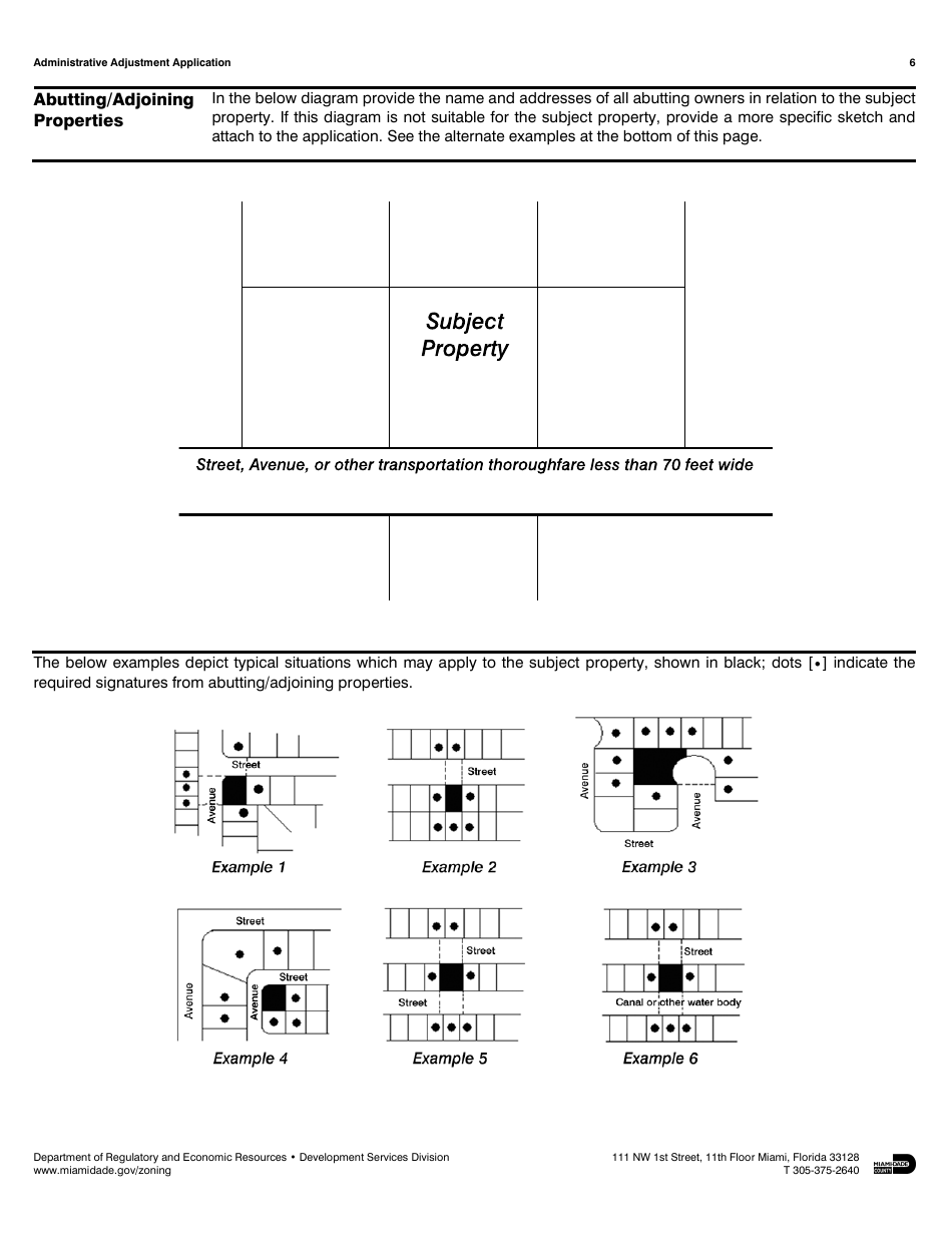 Administrative Adjustment Application - Miami-Dade County, Florida, Page 6