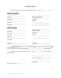 Document preview: Acknowledgement of Husband & Wife - Miami-Dade County, Florida