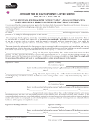 Document preview: Form 123_01-124 Affidavit for 30 Day Temporary Electric Service - Miami-Dade County, Florida