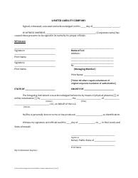Document preview: Acknowledgement of Limited Liability Company - Miami-Dade County, Florida