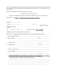 Application for Public Hearing - Appeal of Administrative Adjustment or Administrative Site Plan Review - Miami-Dade County, Florida