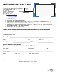 Form 102 Application for Liquor License - Limited Liability Company (LLC) - Nebraska