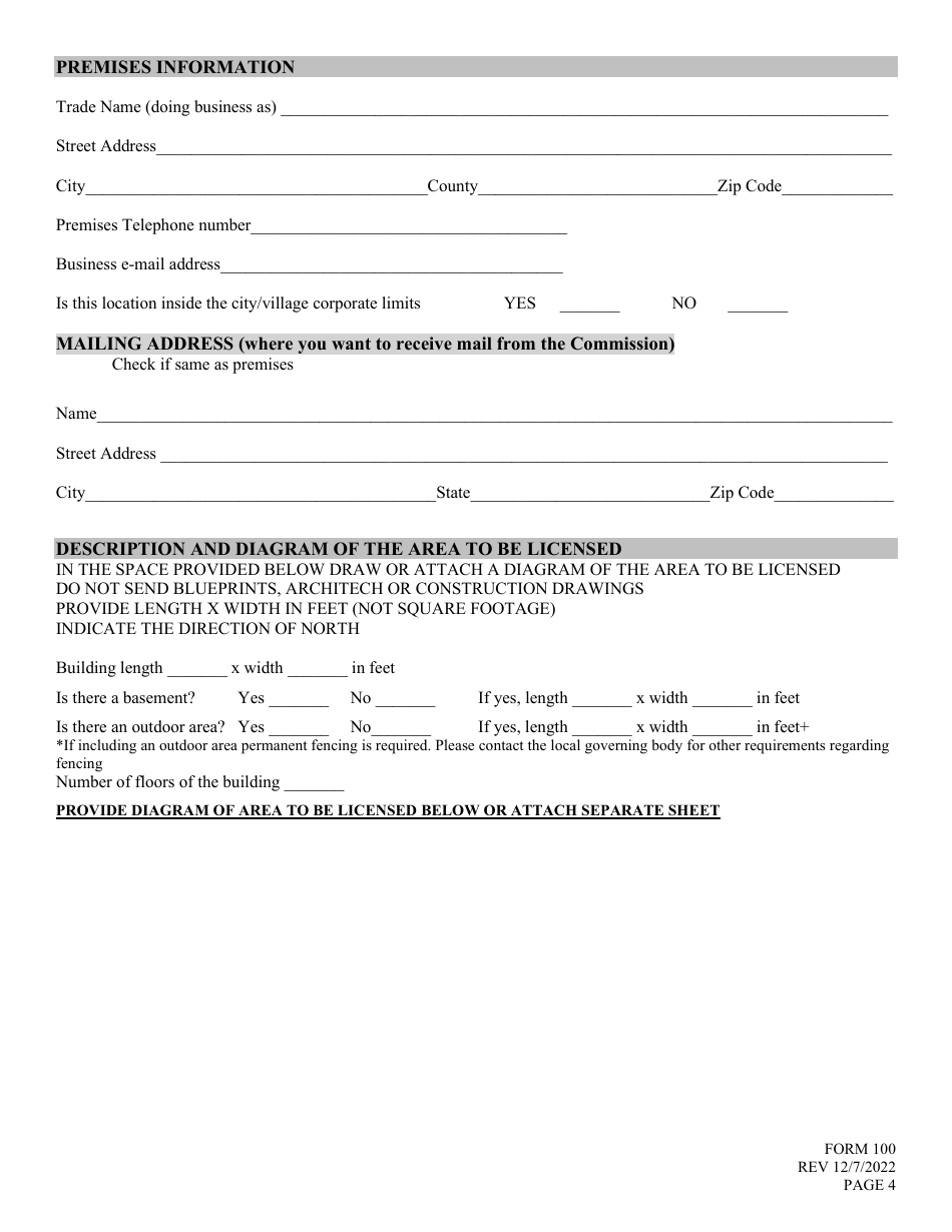 Form 100 Application for Liquor License - Retail - Nebraska, Page 4