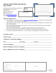 Document preview: Form 111 Application for Change of Location - Nebraska