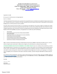 Application for CPA License - International Reciprocity - Idaho