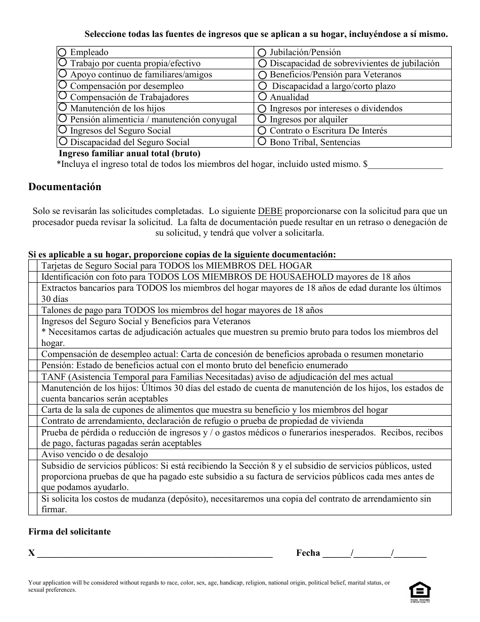 Aplicacion De Prevencion Para Falta De Vivienda - Lee County, Florida (Spanish), Page 3