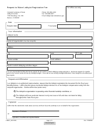 Document preview: Request to Waive Lobbyist Registration Fee - Colorado