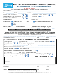 Water &amp; Wastewater Service Plan Verification (Wwwspv) - City of Austin, Texas