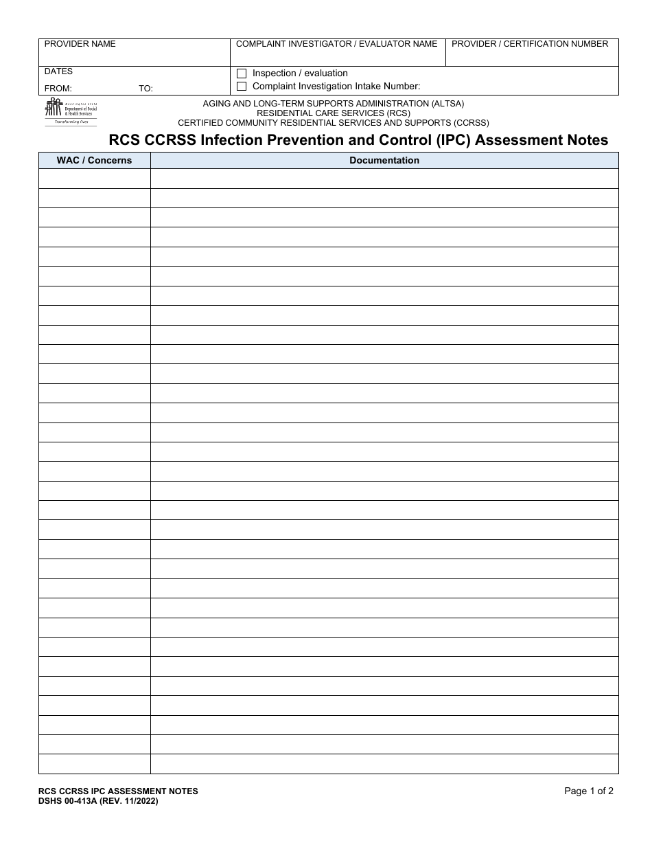 DSHS Form 00-413A - Fill Out, Sign Online and Download Printable PDF ...